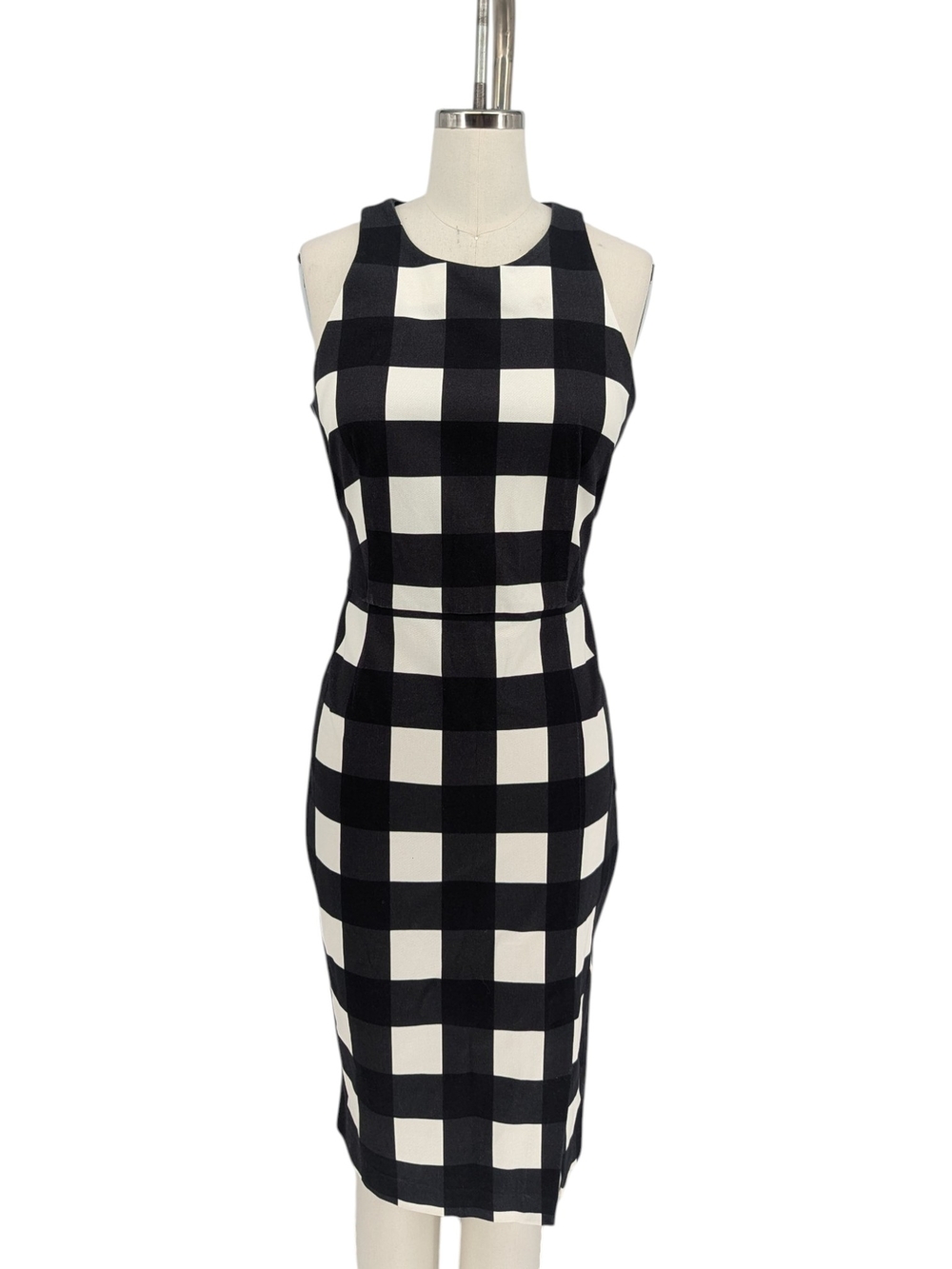 01441 NEW Banana Republic Gingham Sheath Dess Black White size 6 preppy office